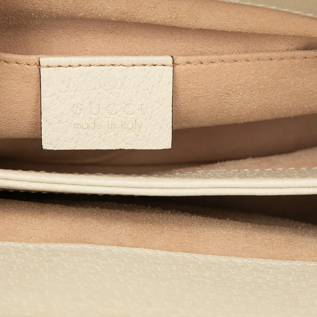 Gucci Small Calfskin Web Ophidia Chain Crossbody White Leather Very good - Box View