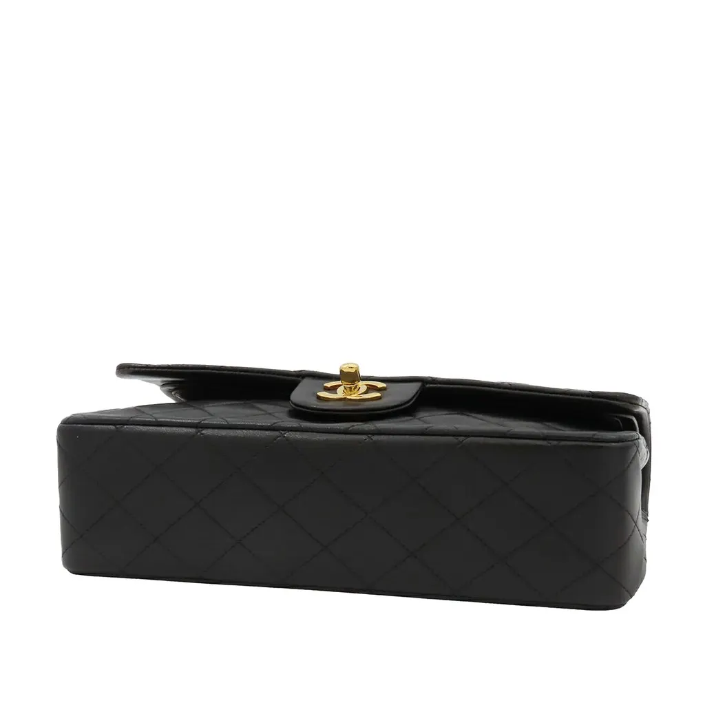 Chanel Medium Classic Lambskin Double Flap Black Leather Very good - Inside View