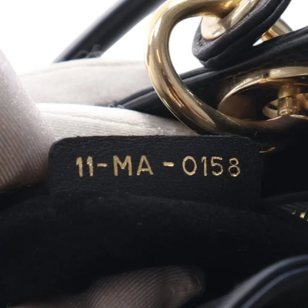 Dior Mini Lambskin Embroidered Sequin Astrology Lady Dior Black Leather Very good - Model View
