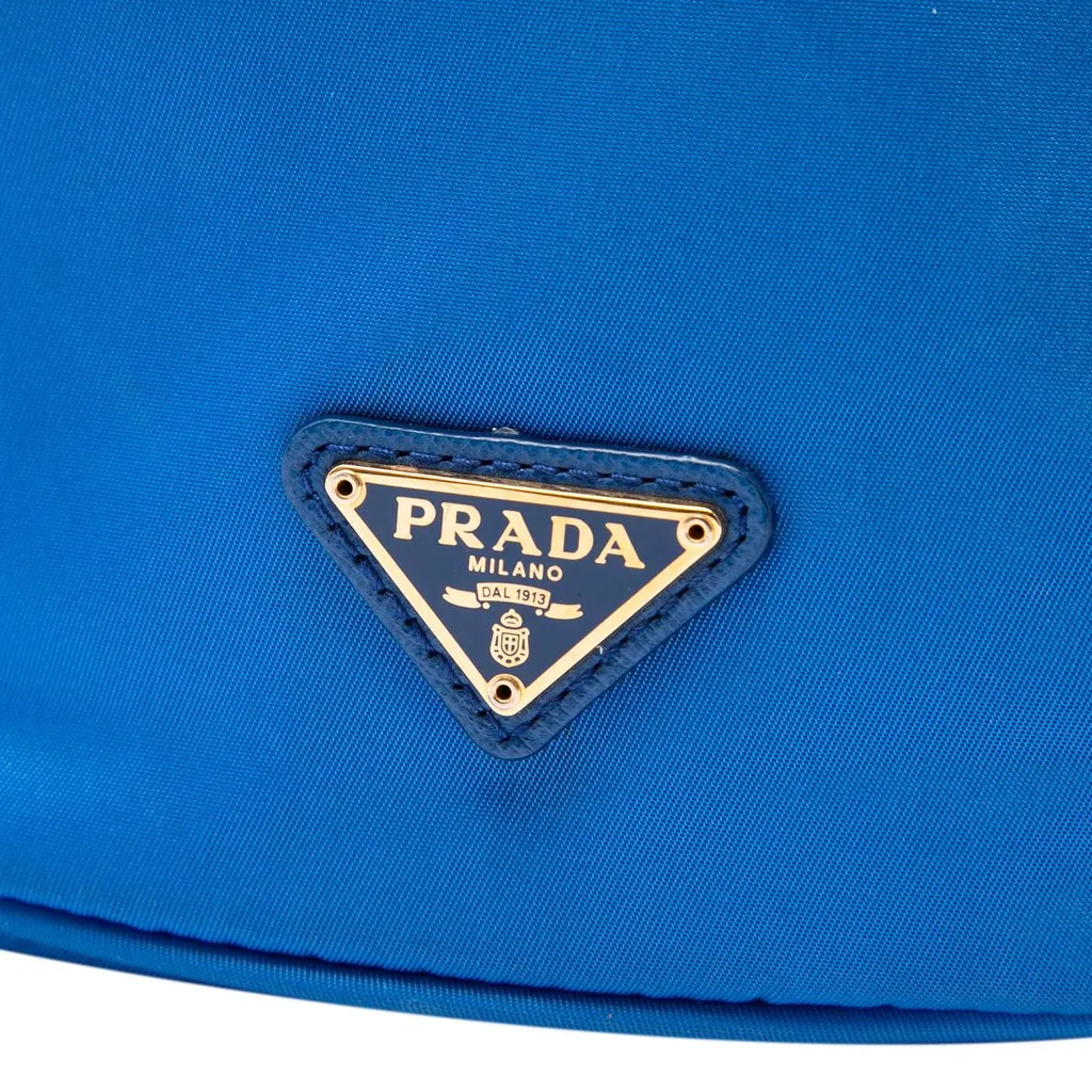 Prada Tessuto Drawstring Pouch Blue Polyamide Very good - Box View
