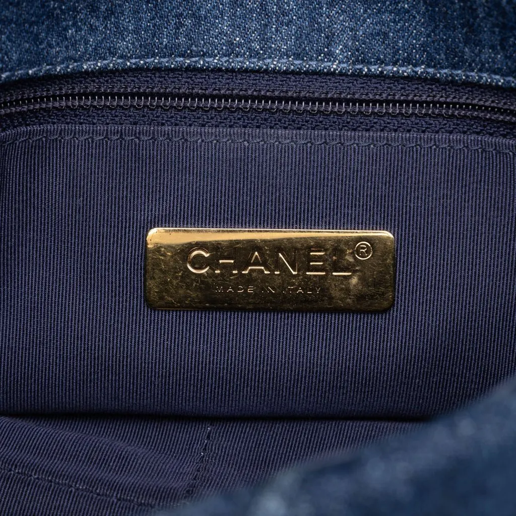 Chanel Medium Denim 19 Flap Blue Denim Very good - Box View