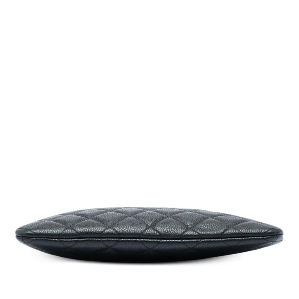 Chanel Small Quilted Caviar O Case Clutch Black Leather Very good - Inside View