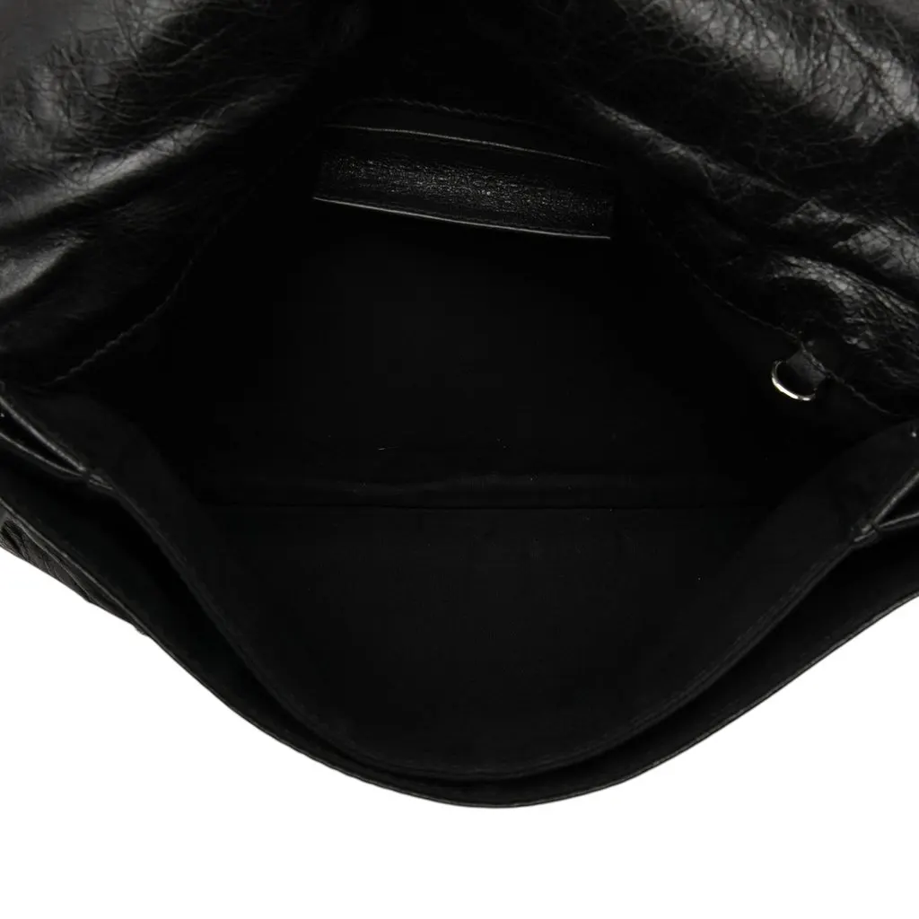 Balenciaga Lambskin Motocross Giant 12 Envelope Clutch Black Leather Good - Model View