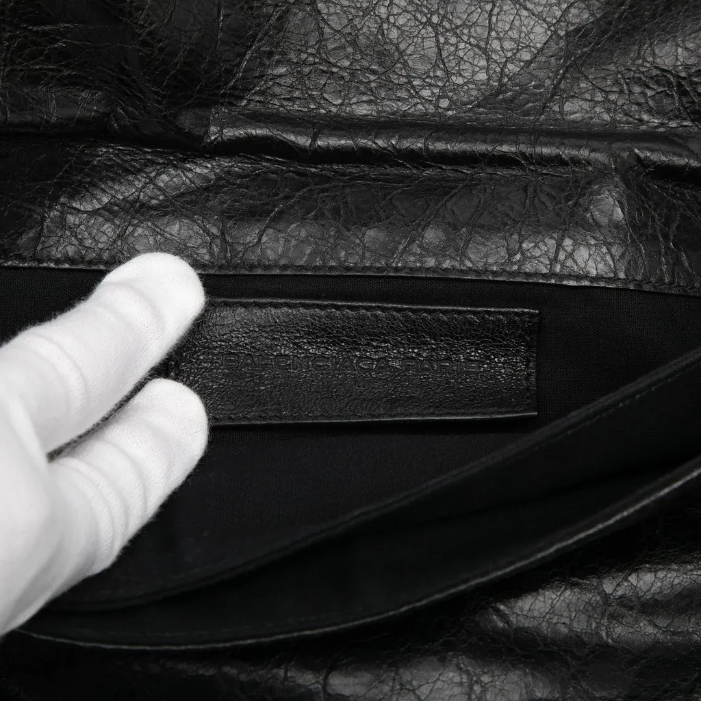 Balenciaga Lambskin Motocross Giant 12 Envelope Clutch Black Leather Good - Box View