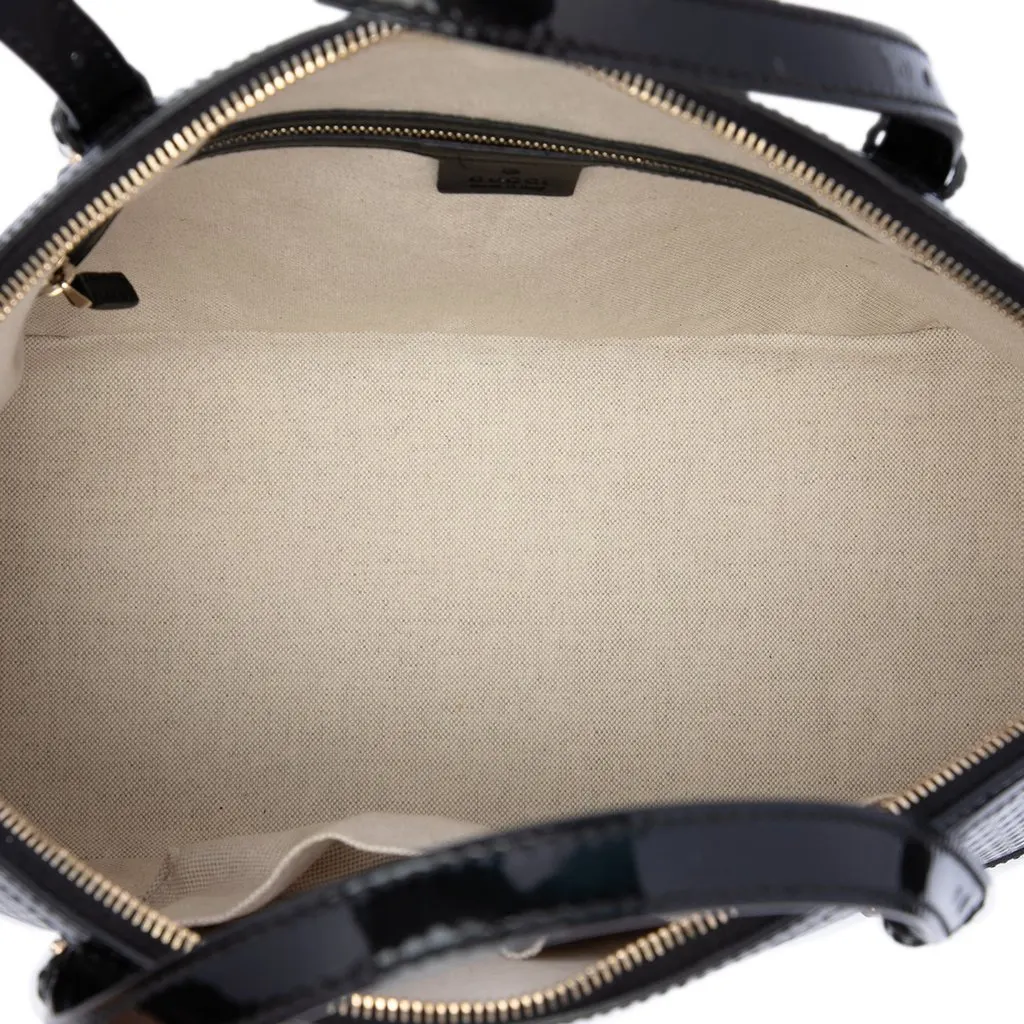 Gucci Large Microguccissima Patent Nice Dome Satchel Black Leather Very good - Model View