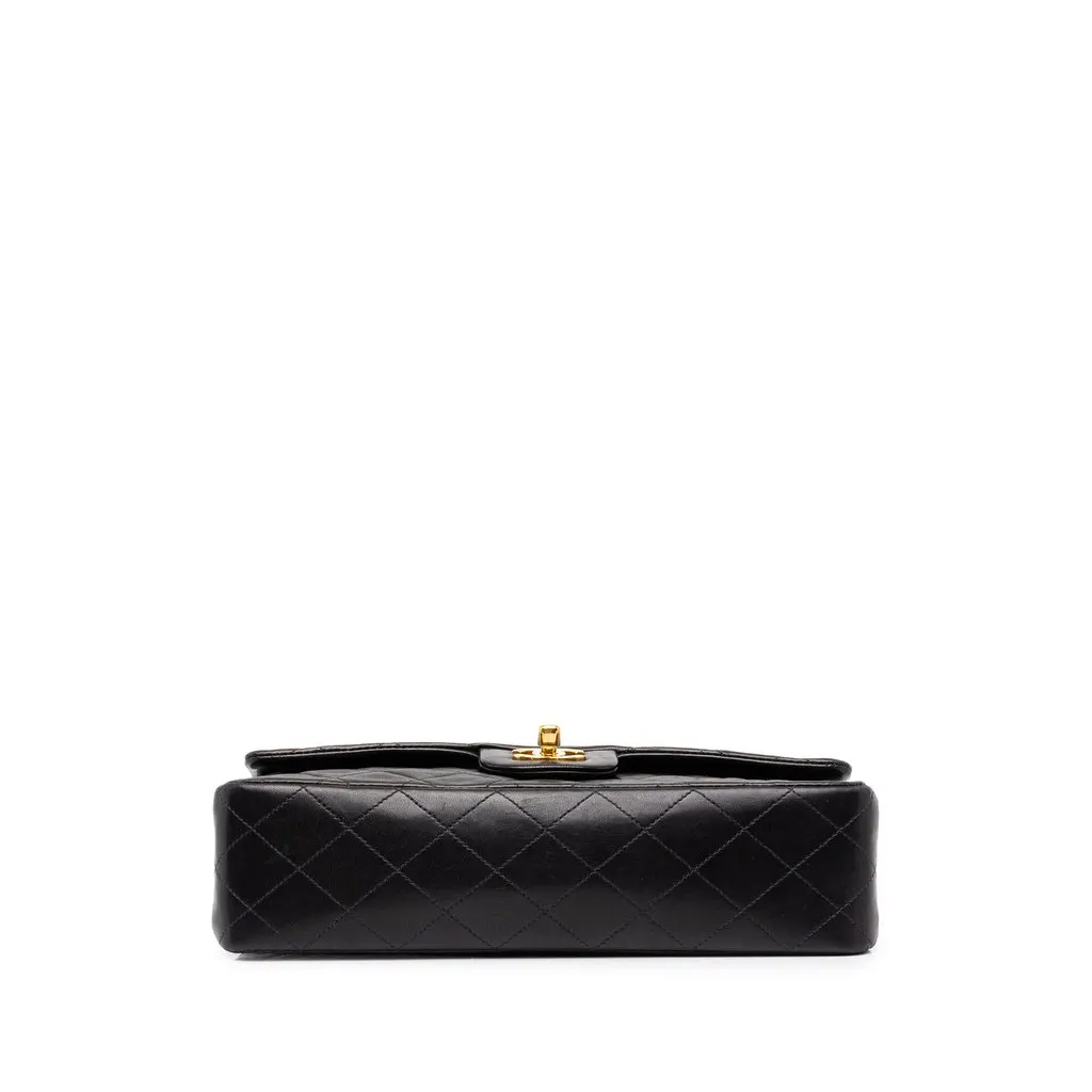 Chanel Medium Classic Lambskin Double Flap Black Leather Very good - Inside View