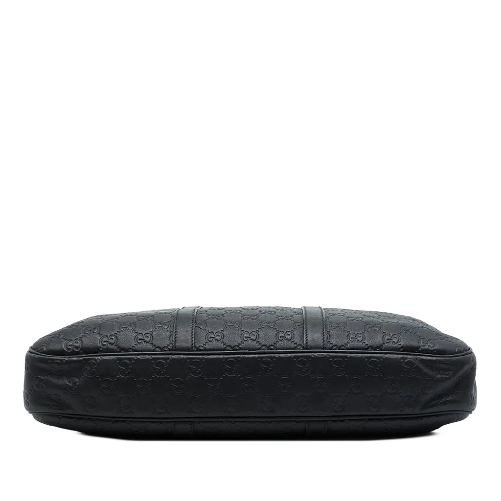 Gucci Guccissima Business Bag Black Leather Good - Inside View