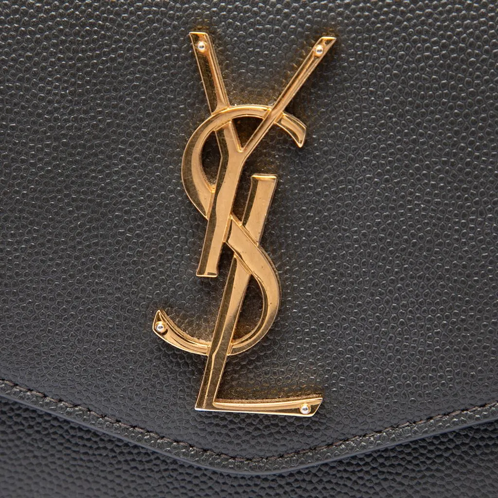 Saint Laurent Grain De Poudre Uptown Chain Wallet Grey Leather Good - Box View