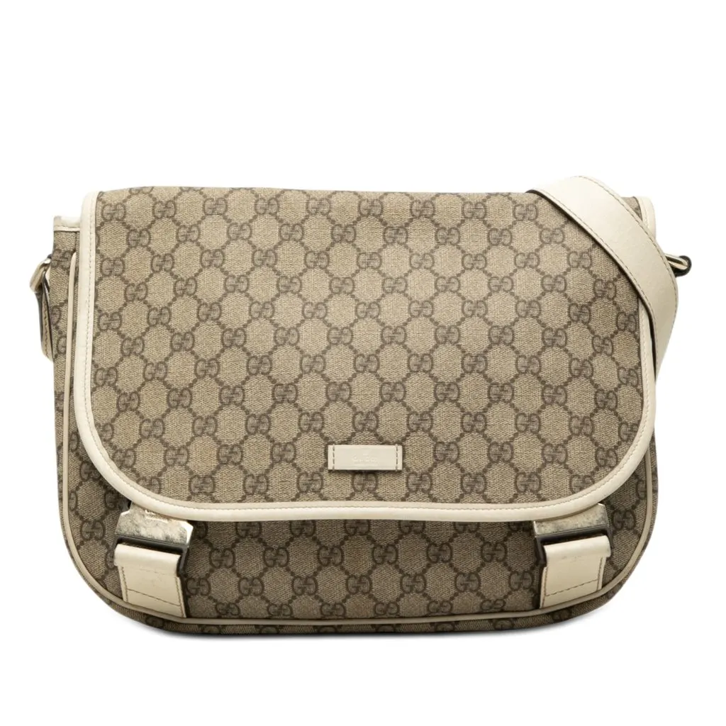 Gucci GG Supreme Crossbody Beige Canvas Very good - Front View