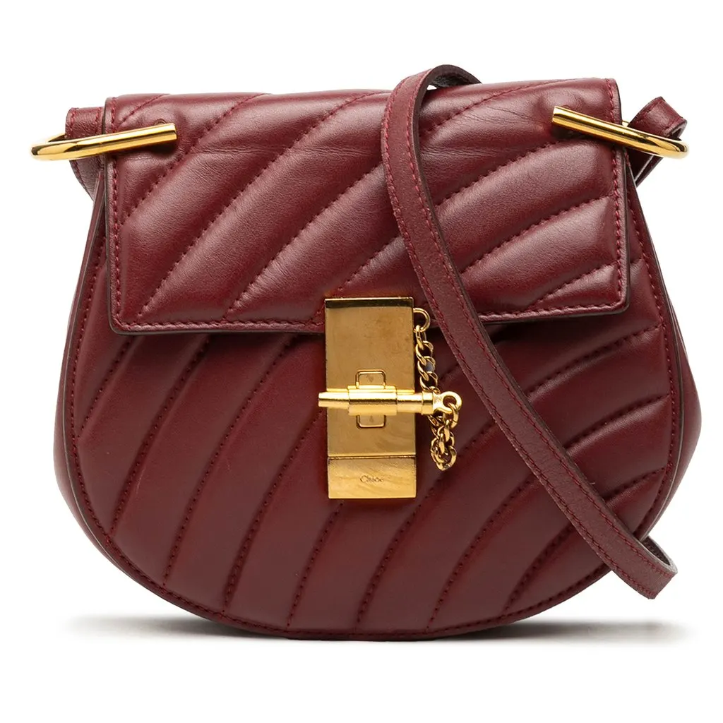 Chloé Mini Quilted Leather Drew Bijou Satchel Red Leather Very good - Front View