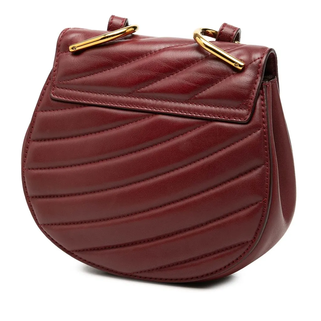Chloé Mini Quilted Leather Drew Bijou Satchel Red Leather Very good - Back View