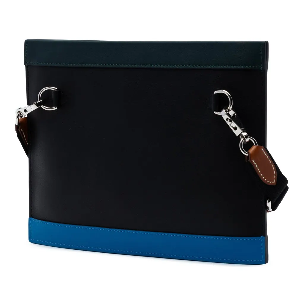 Hermès Barenia and Swift Colormatic Horizontal Crossbody Black Leather Very good - Back View