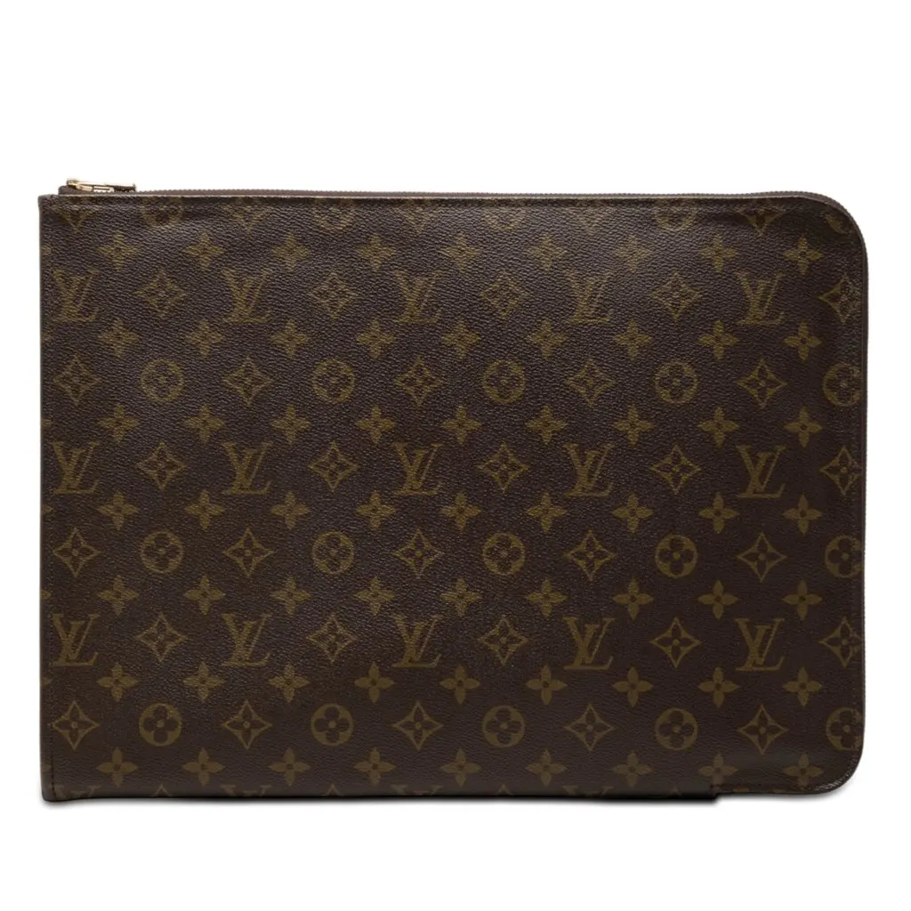Louis Vuitton Monogram Poche Documents Portfolio Brown Very good - Front View