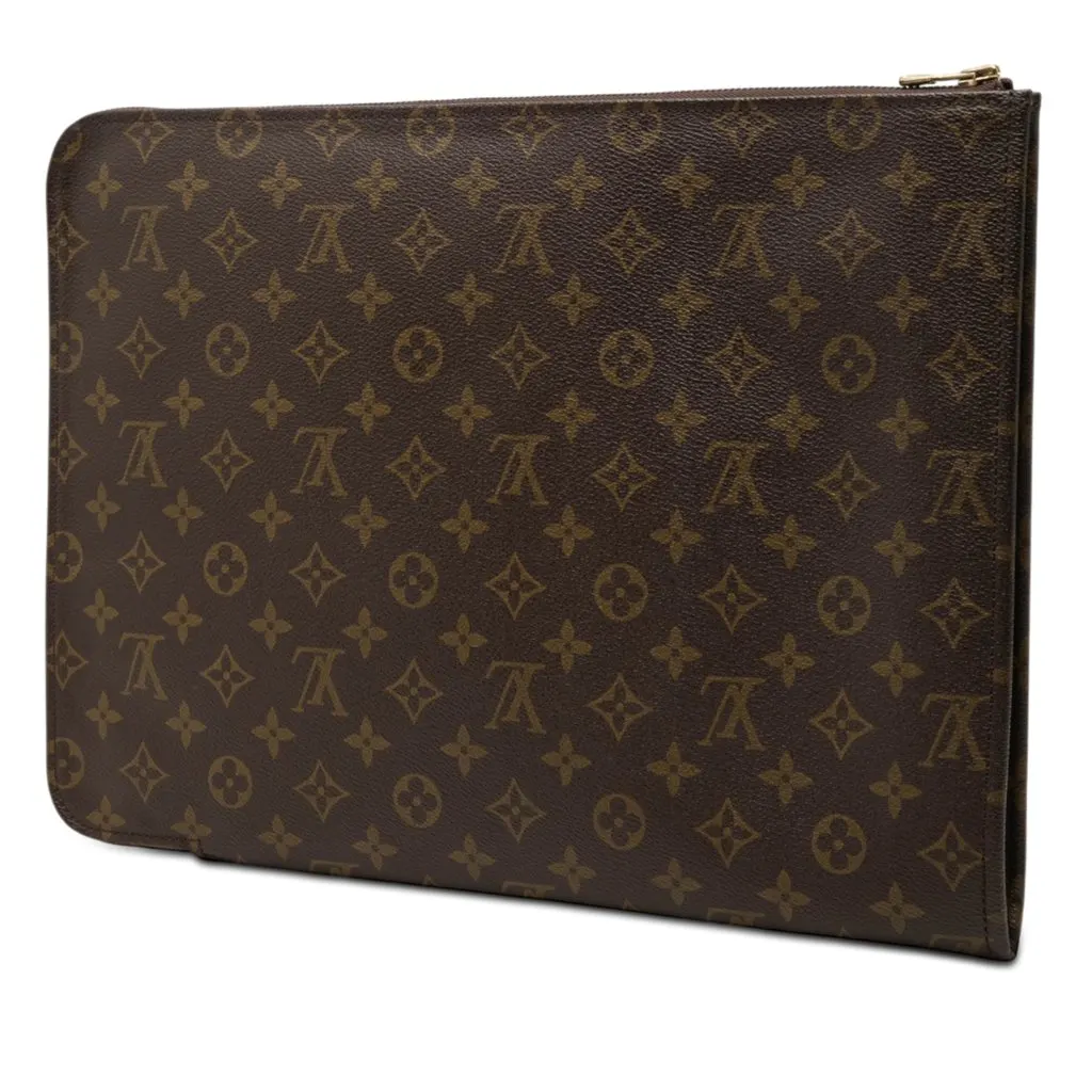 Louis Vuitton Monogram Poche Documents Portfolio Brown Very good - Back View