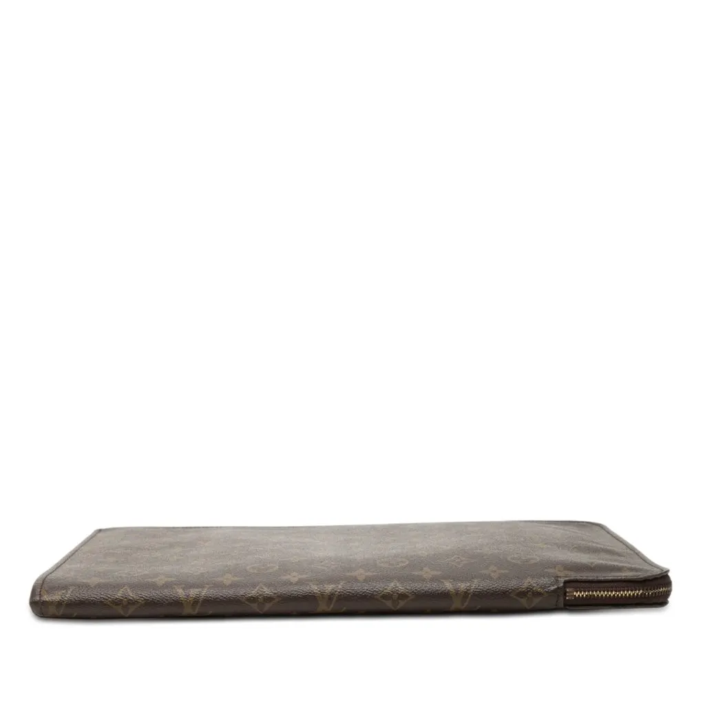 Louis Vuitton Monogram Poche Documents Portfolio Brown Very good - Inside View