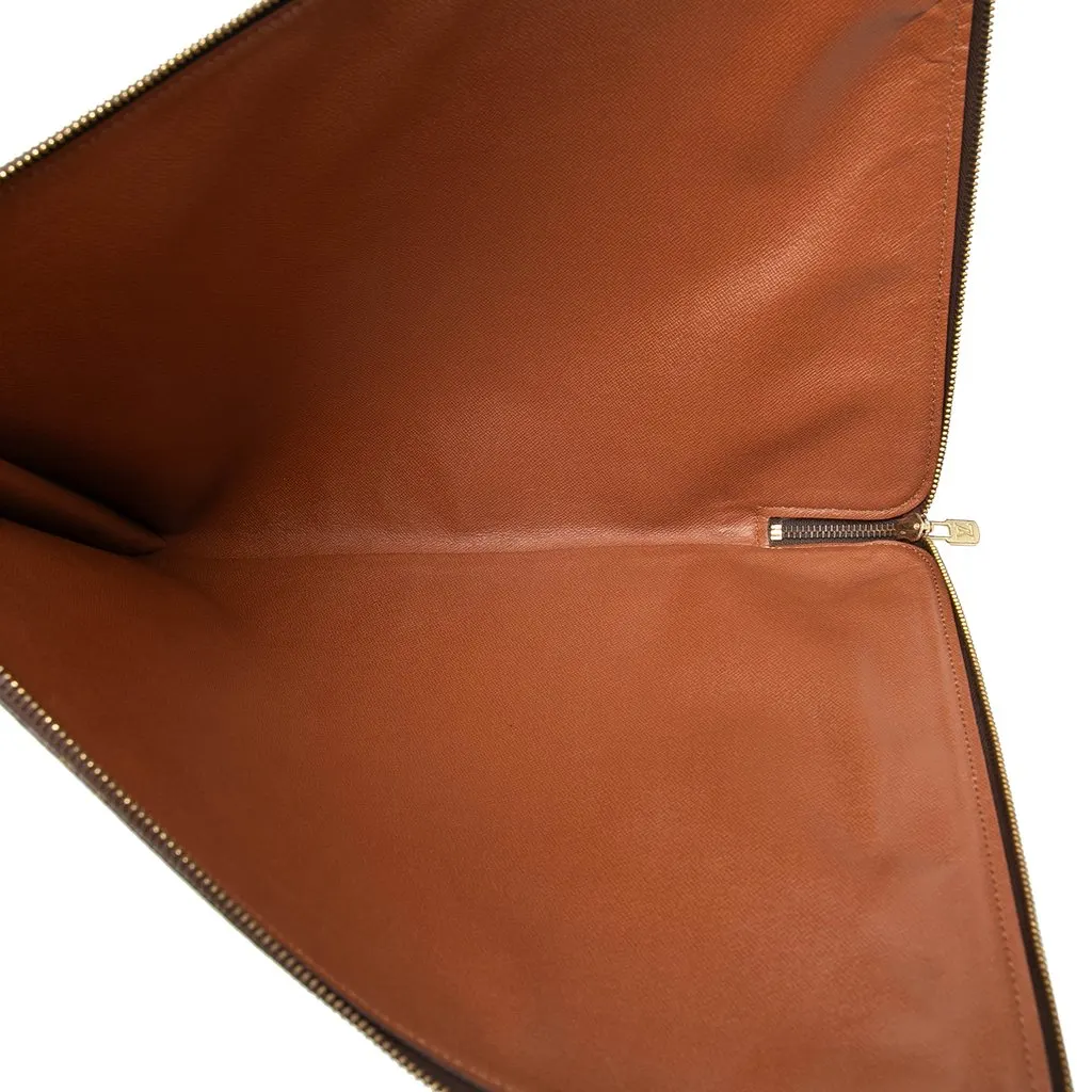Louis Vuitton Monogram Poche Documents Portfolio Brown Very good - Model View