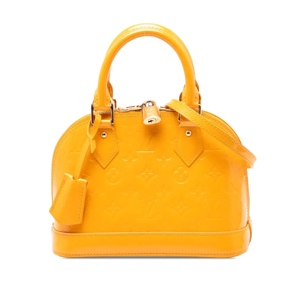 Louis Vuitton Monogram Vernis Alma BB Yellow Leather Very good - Front View