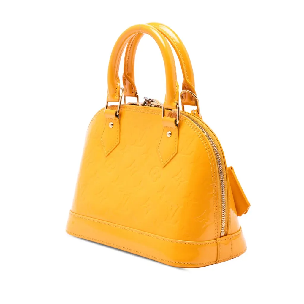 Louis Vuitton Monogram Vernis Alma BB Yellow Leather Very good - Back View