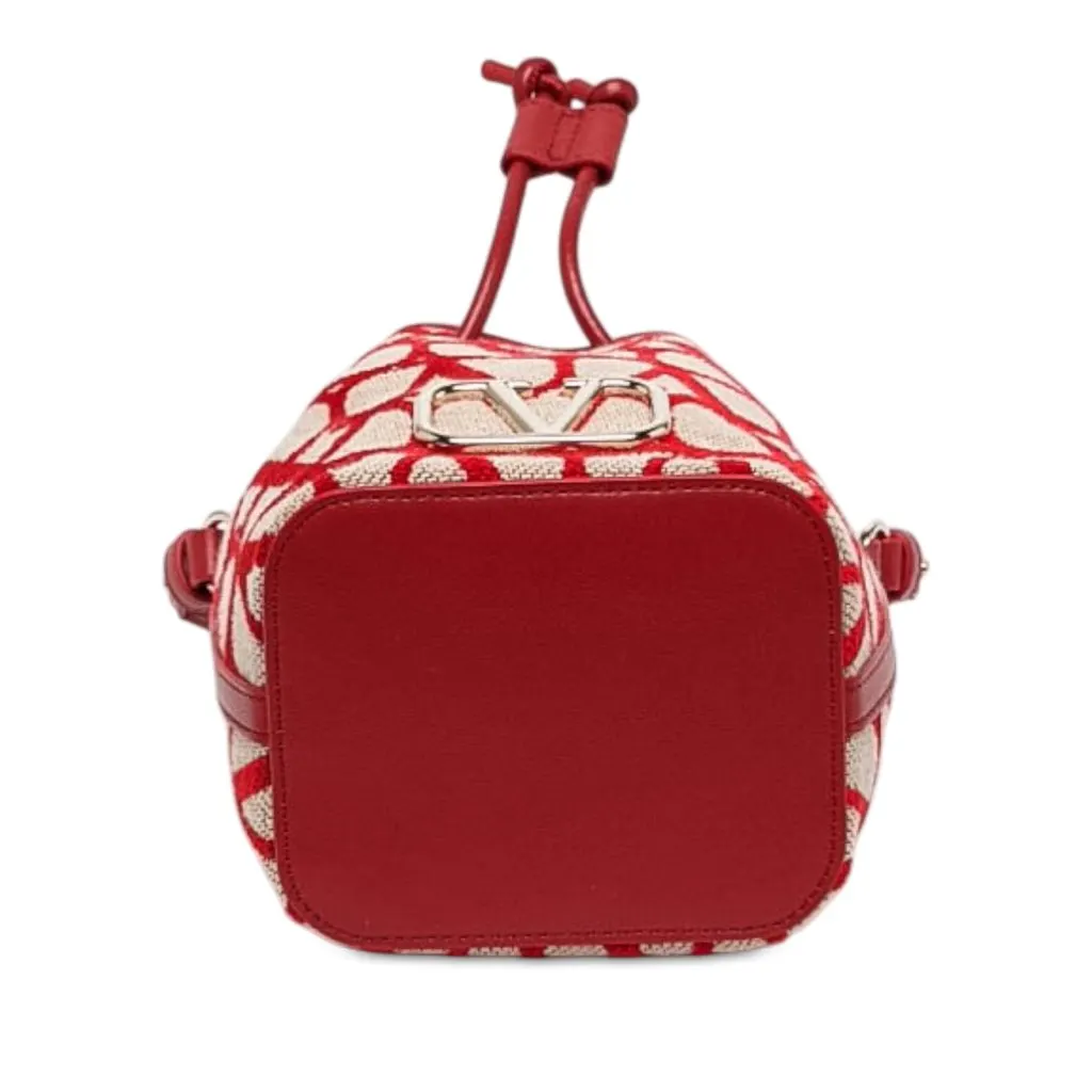 Valentino Mini Canvas VLogo Iconographe Bucket Bag Beige Canvas Never worn - Inside View