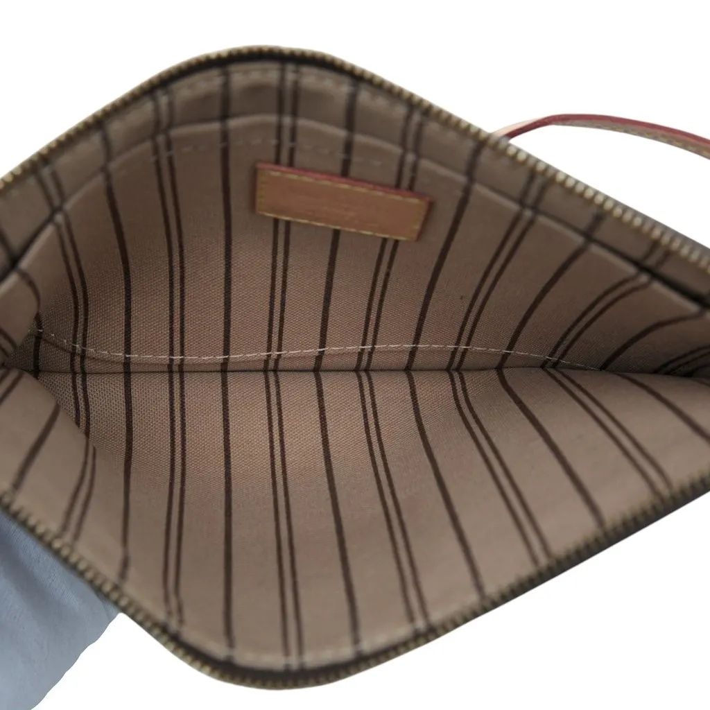 Louis Vuitton Monogram Neverfull MM Pouch Brown Canvas Good - Model View