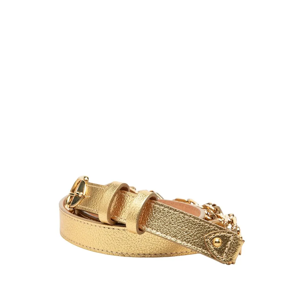 Louis Vuitton Metallic Calfskin Chain Belt Gold Leather Very good - Back View