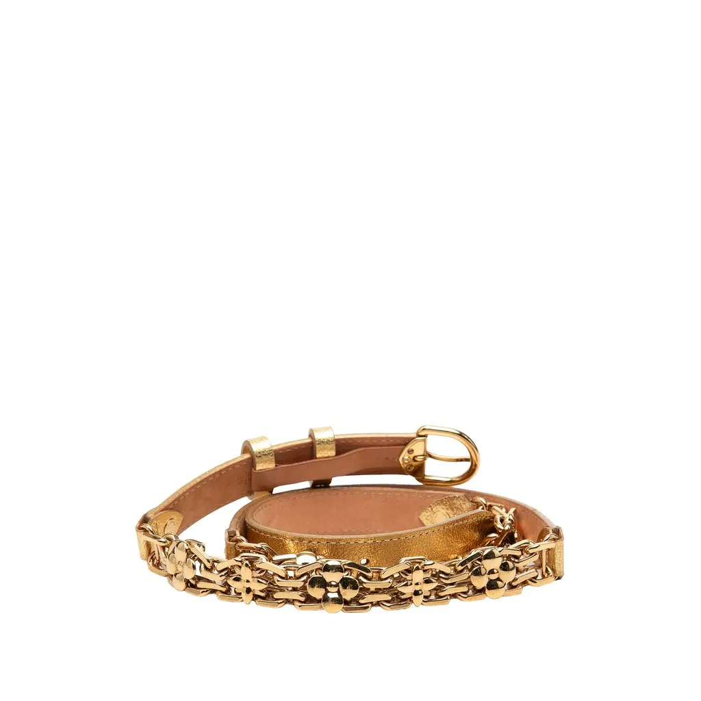 Louis Vuitton Metallic Calfskin Chain Belt Gold Leather Very good - Inside View