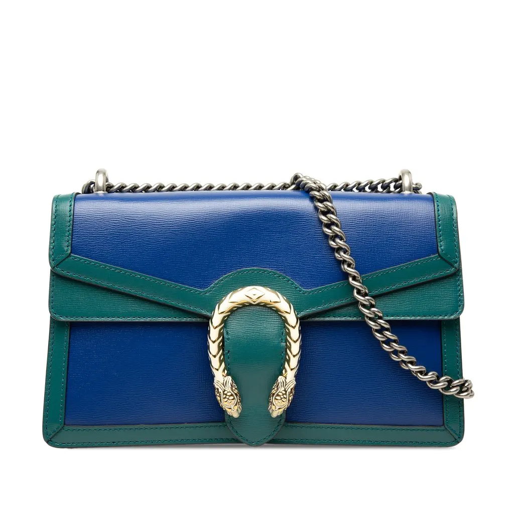 Gucci Medium Bicolor Leather Dionysus Shoulder Bag Blue Leather Very good - Front View