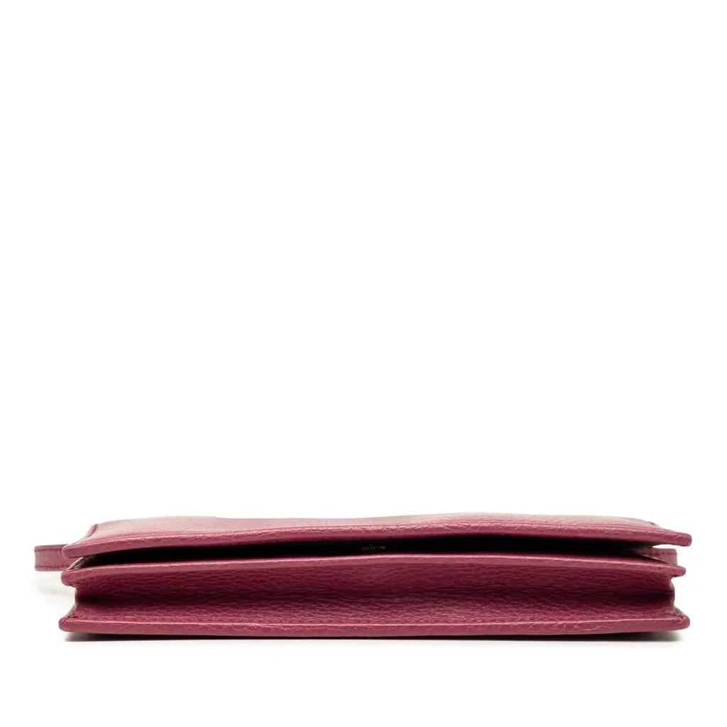 Gucci Dollar Calfskin Swing Wallet On Strap Pink Leather Very good - Inside View