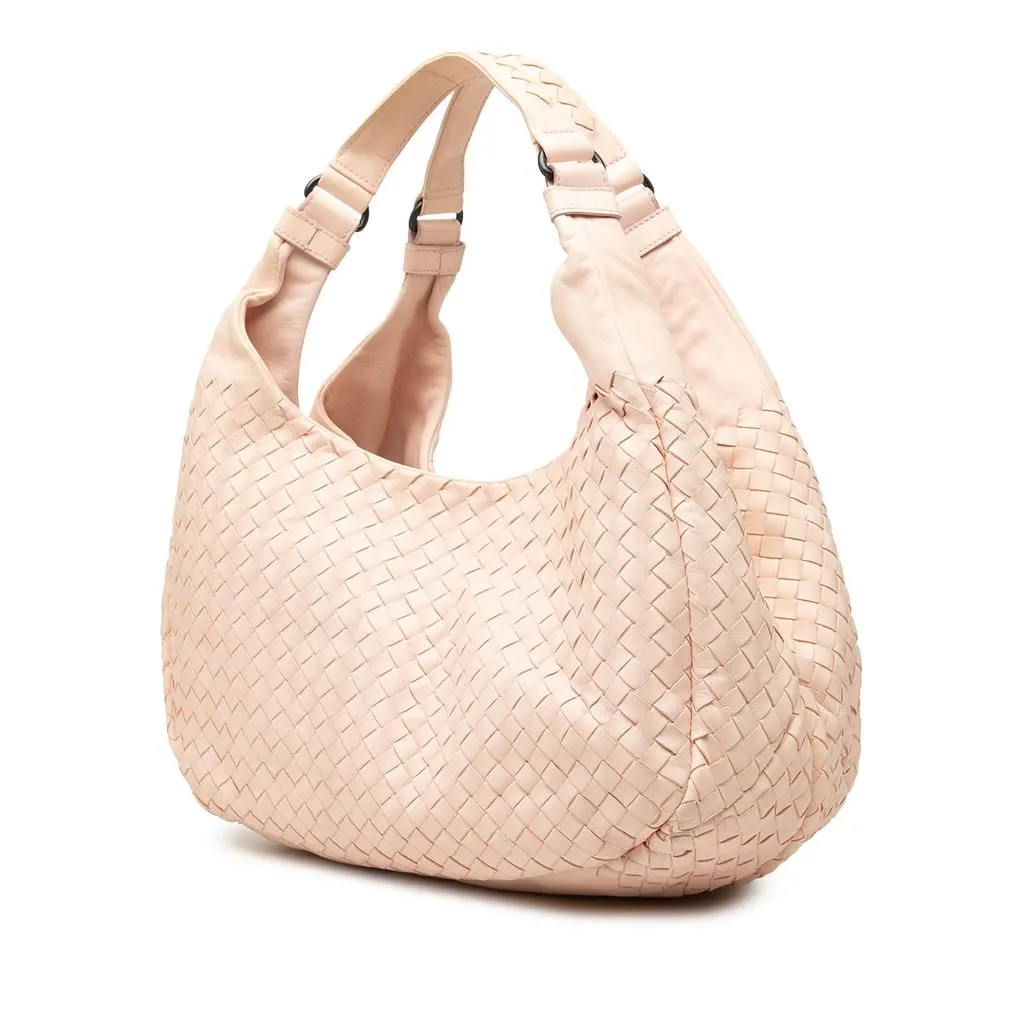 Bottega Veneta Medium Nappa Intrecciato Campana Hobo Pink Leather Very good - Back View