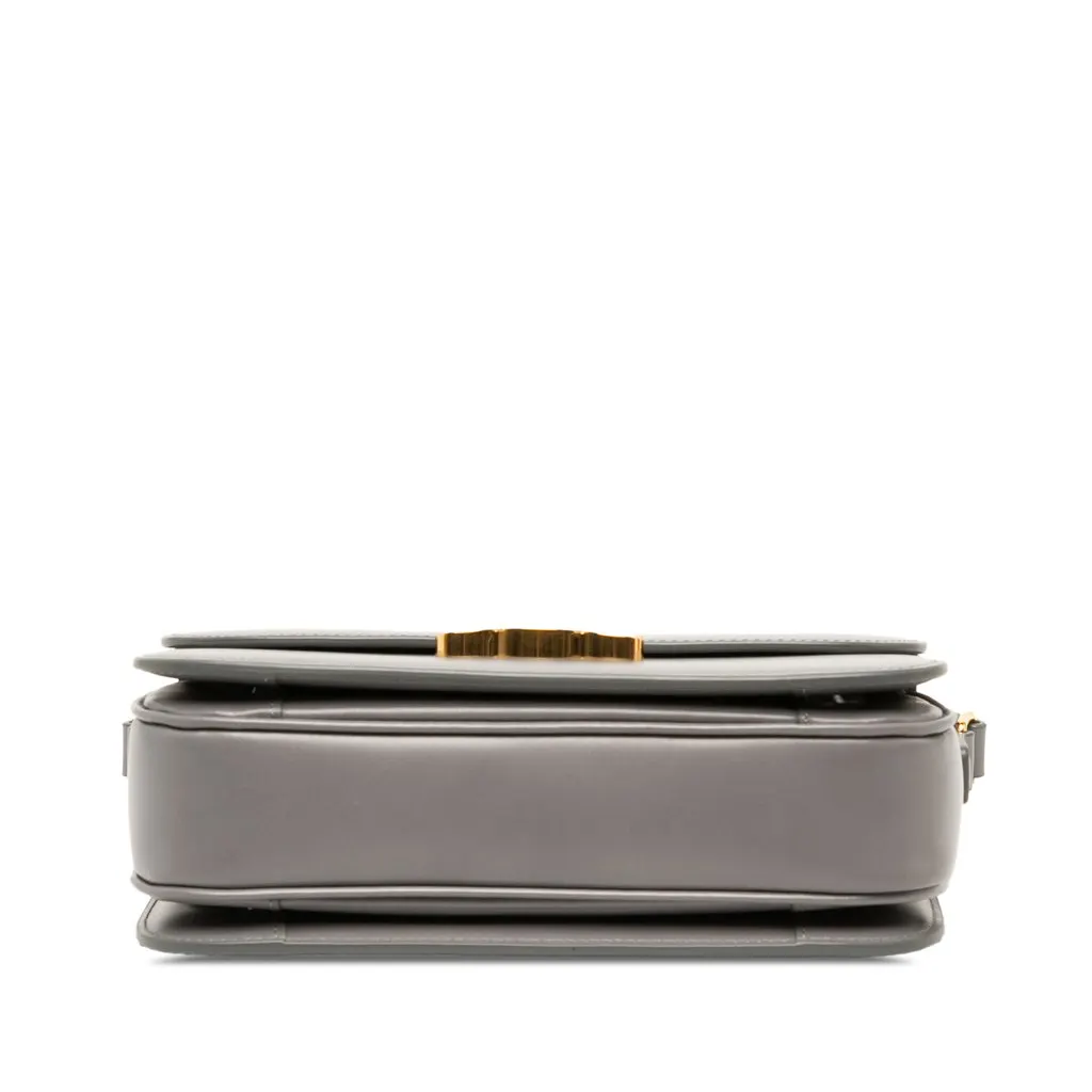 Celine Classique Shiny Calfskin Triomphe Crossbody Grey Leather Very good - Inside View
