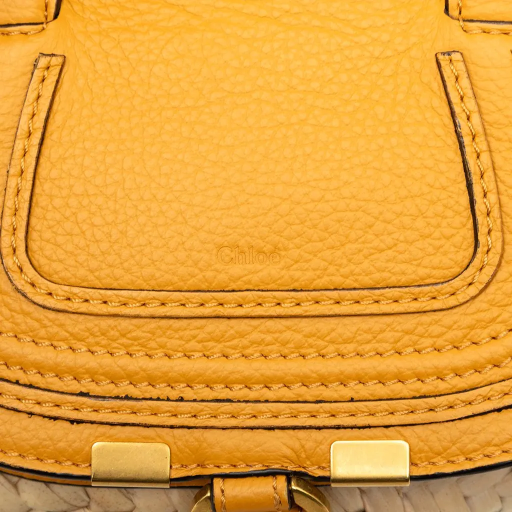Chloé Mini Raffia Marcie Basket Satchel Beige Very good - Box View
