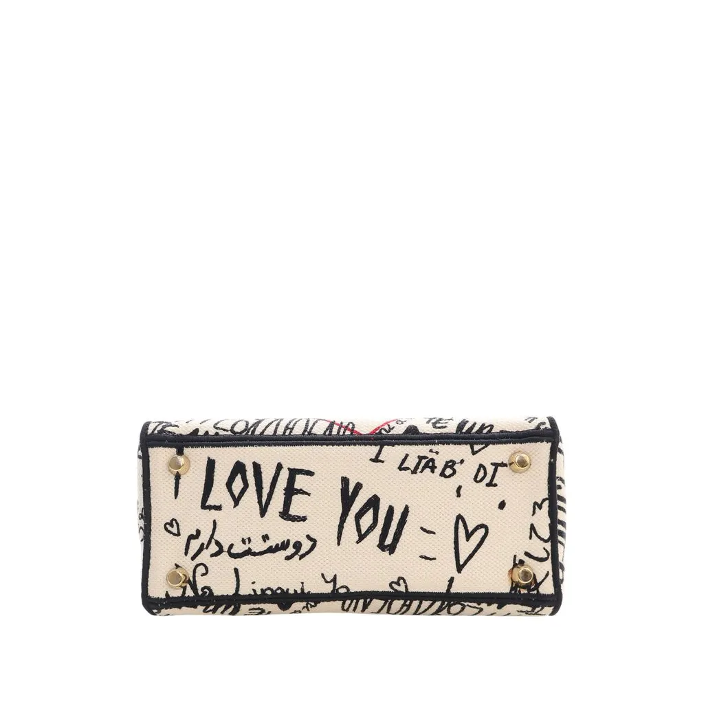 Dior DiorAmour Medium Embroidered Canvas Graffiti Lady D Lite White Very good - Inside View