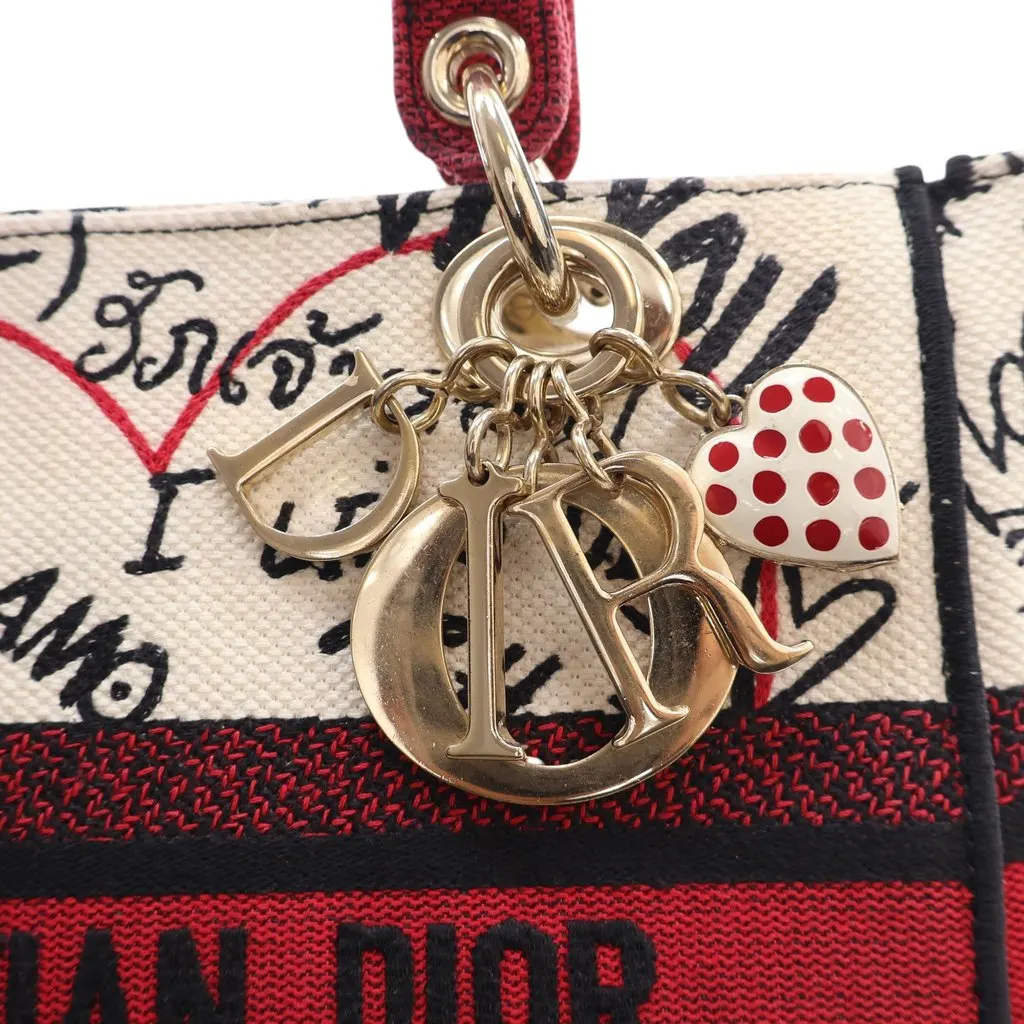 Dior DiorAmour Medium Embroidered Canvas Graffiti Lady D Lite White Very good - Box View