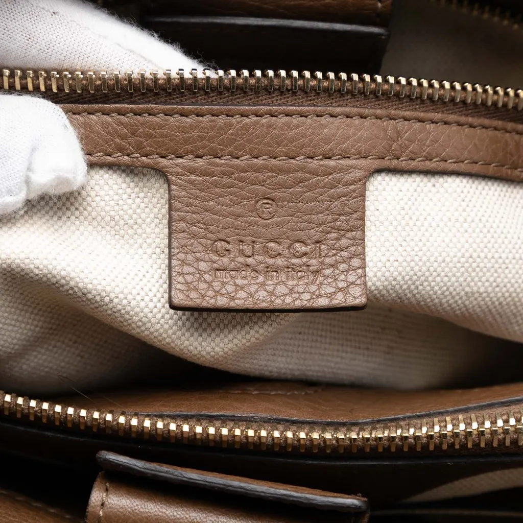 Gucci Medium Calfskin Bamboo Shopper Satchel Brown Leather Very good - Box View