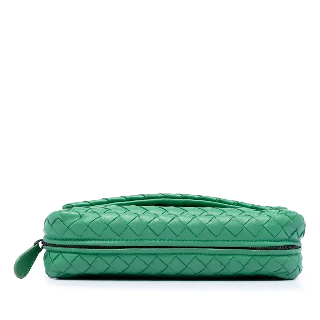 Bottega Veneta Mini Nappa Intrecciato Expandable Chain Flap Crossbody Green Leather Very good - Inside View