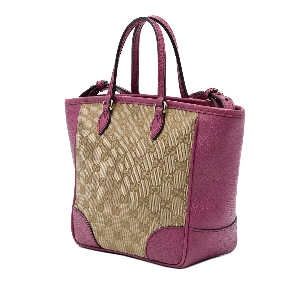 Gucci Small GG Canvas Bree Satchel Beige Canvas Good - Back View