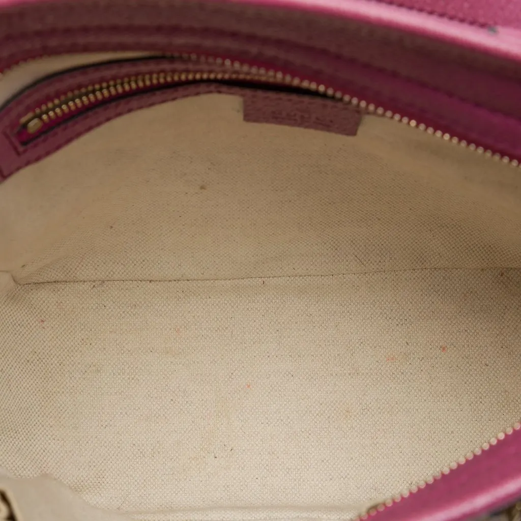 Gucci Small GG Canvas Bree Satchel Beige Canvas Good - Model View