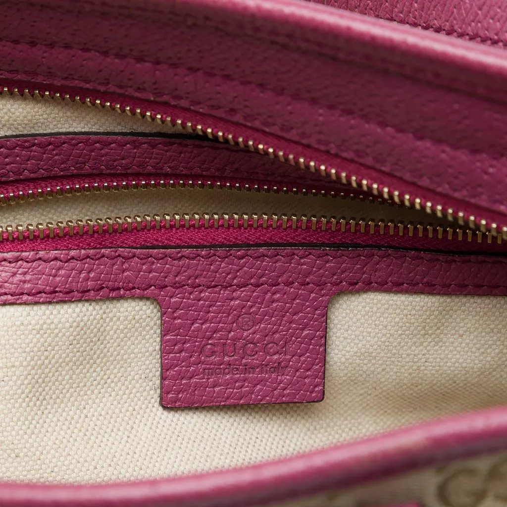 Gucci Small GG Canvas Bree Satchel Beige Canvas Good - Box View