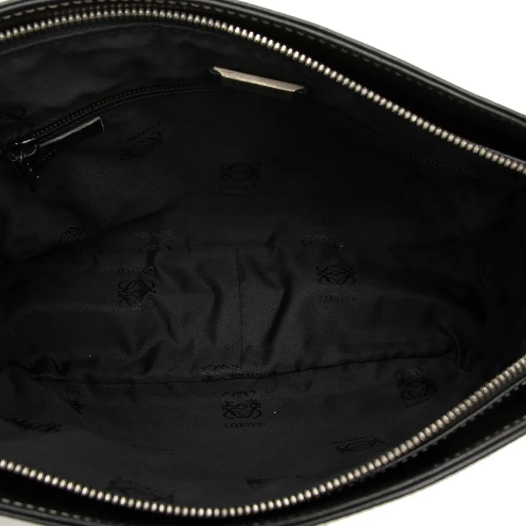 Loewe Leather Anagram Crossbody Black Leather Good - Model View