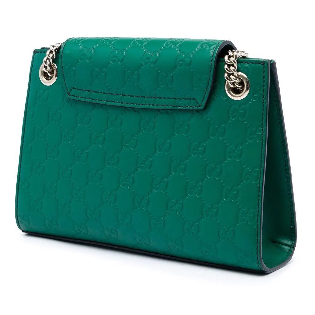 Gucci Small Guccissima Emily Shoulder Bag Green Leather Very good - Back View