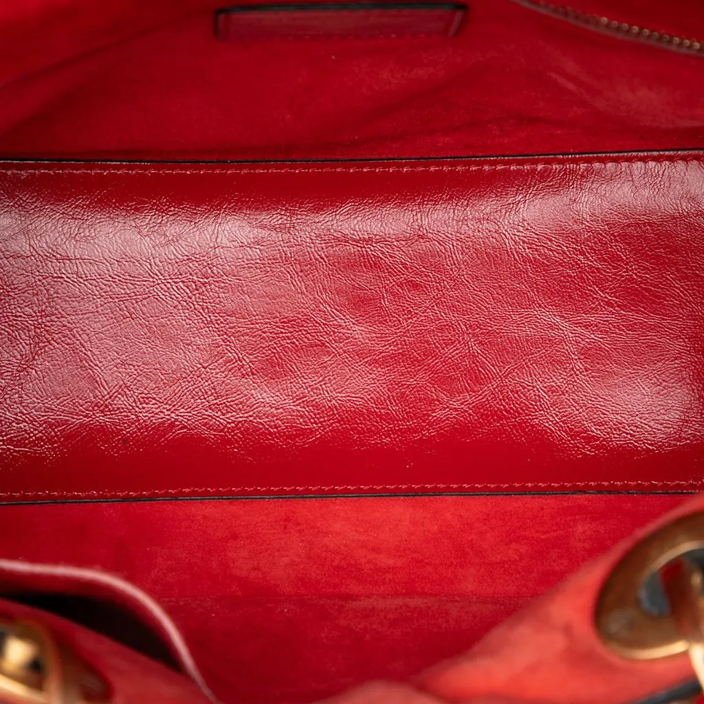 Dior Medium Crinkled Patent Cannage Supple Lady Dior Red Leather Very good - Model View