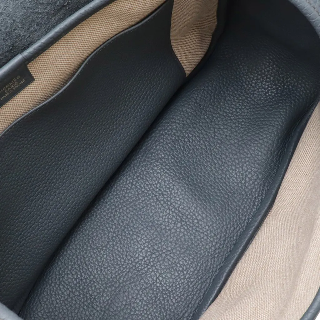 Hermès Clemence Bourlingue Messenger Bag Blue Leather Very good - Inside View