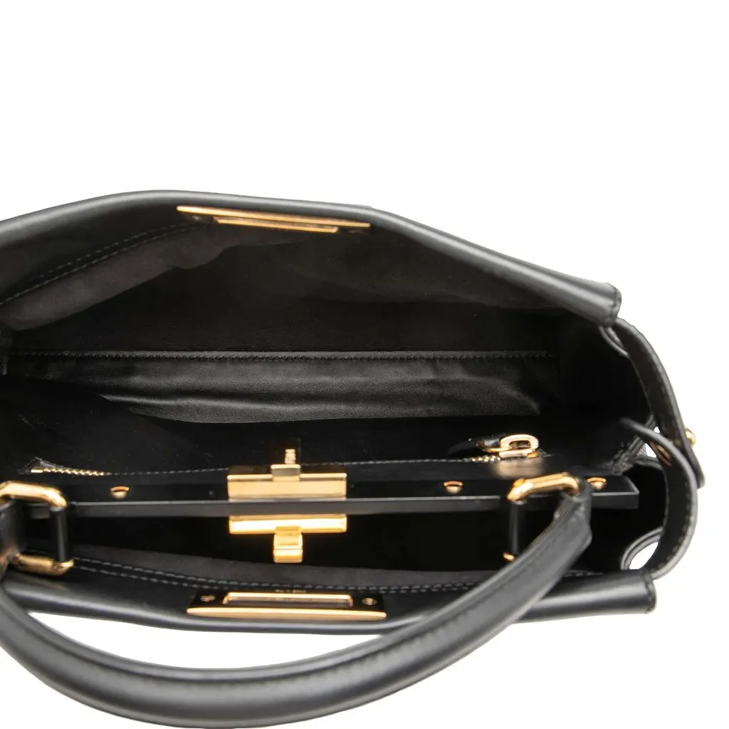 Fendi Medium Leather Selleria Peekaboo Iconic Satchel Black Leather Very good - Model View