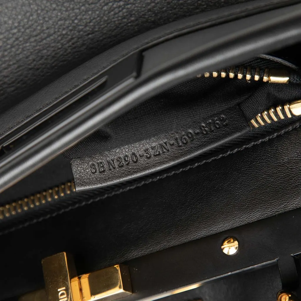 Fendi Medium Leather Selleria Peekaboo Iconic Satchel Black Leather Very good - Box View