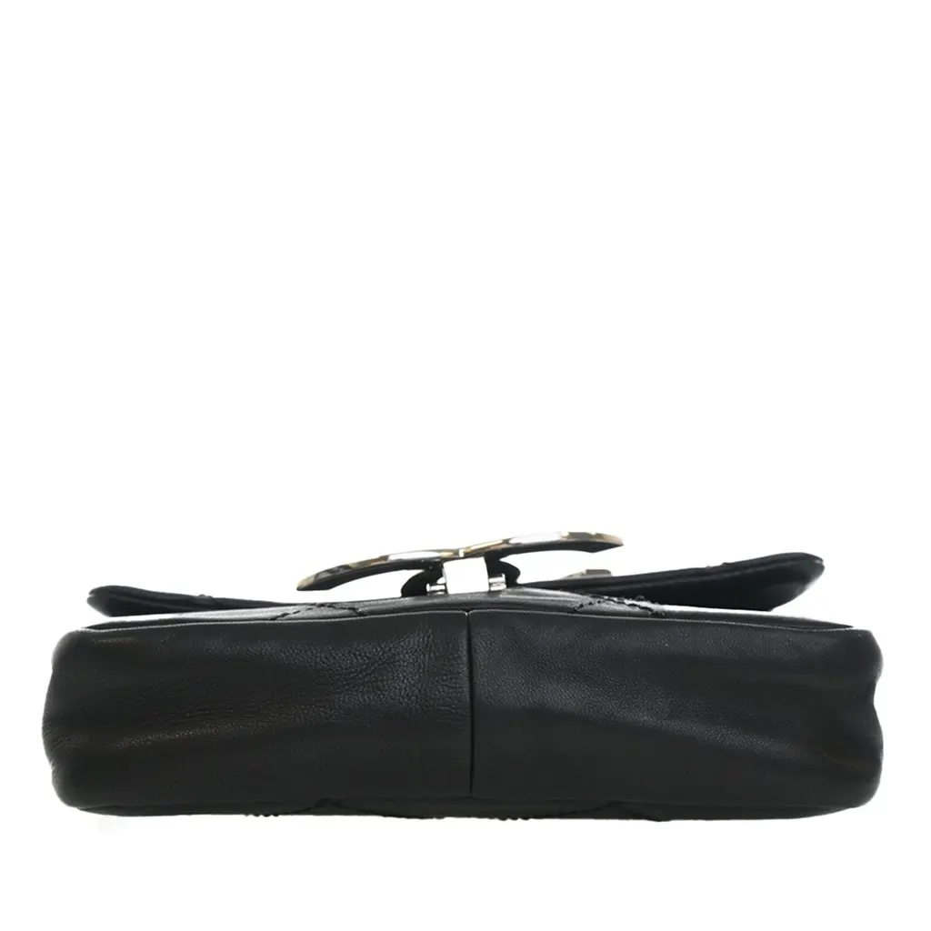 Chanel Oversized CC Calfskin Diamond Stitch Flap Black Leather Very good - Inside View