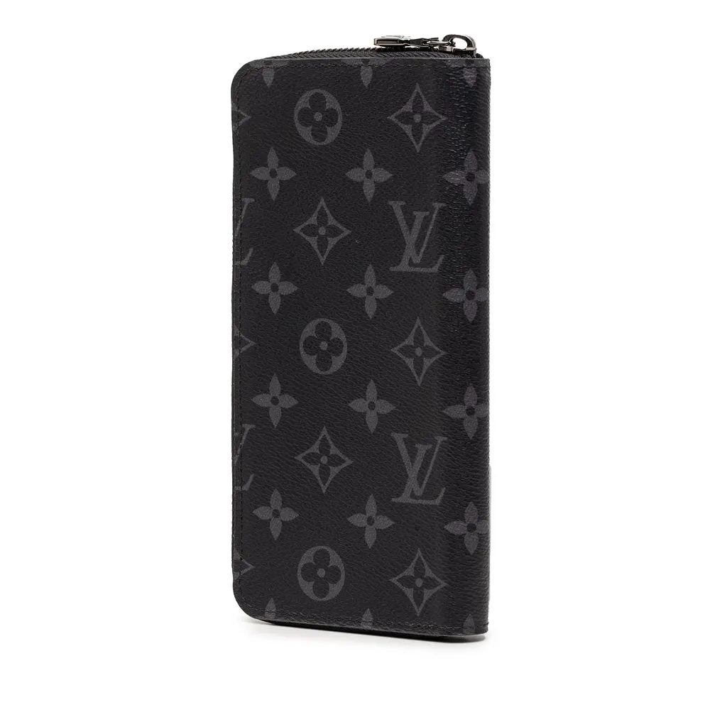 Louis Vuitton Monogram Eclipse Vertical Zippy Wallet Black Canvas Very good - Back View