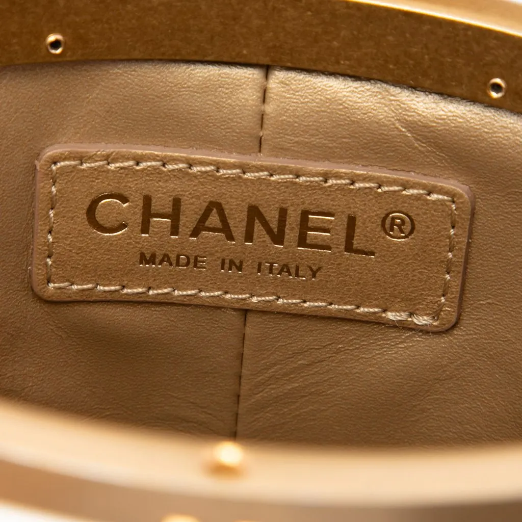 Chanel Small Quilted Lambskin Crown Box Bag White Leather Very good - Box View