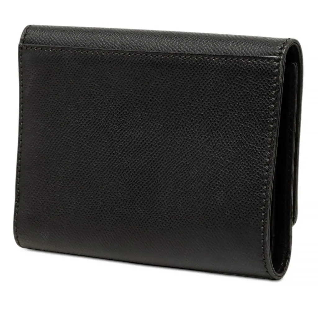Chanel CC Calfskin Flap Wallet Black Leather Very good - Back View