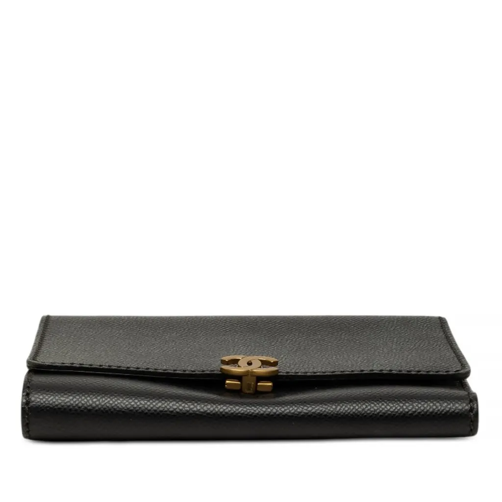 Chanel CC Calfskin Flap Wallet Black Leather Very good - Inside View