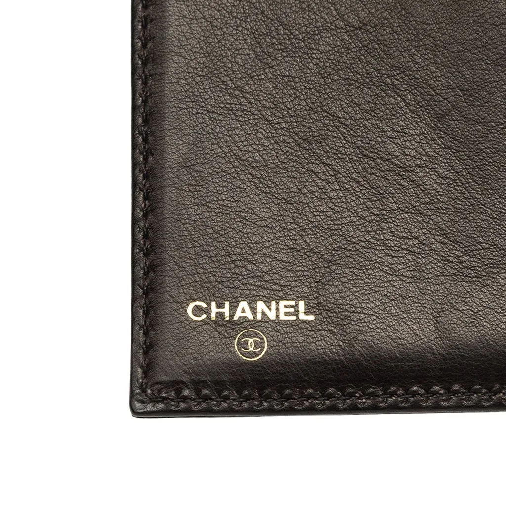 Chanel CC Calfskin Flap Wallet Black Leather Very good - Box View